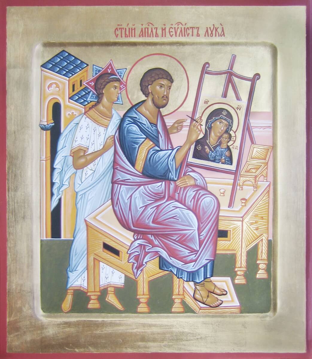 Евангелист Лука пишет икону Пресвятой Богородицы